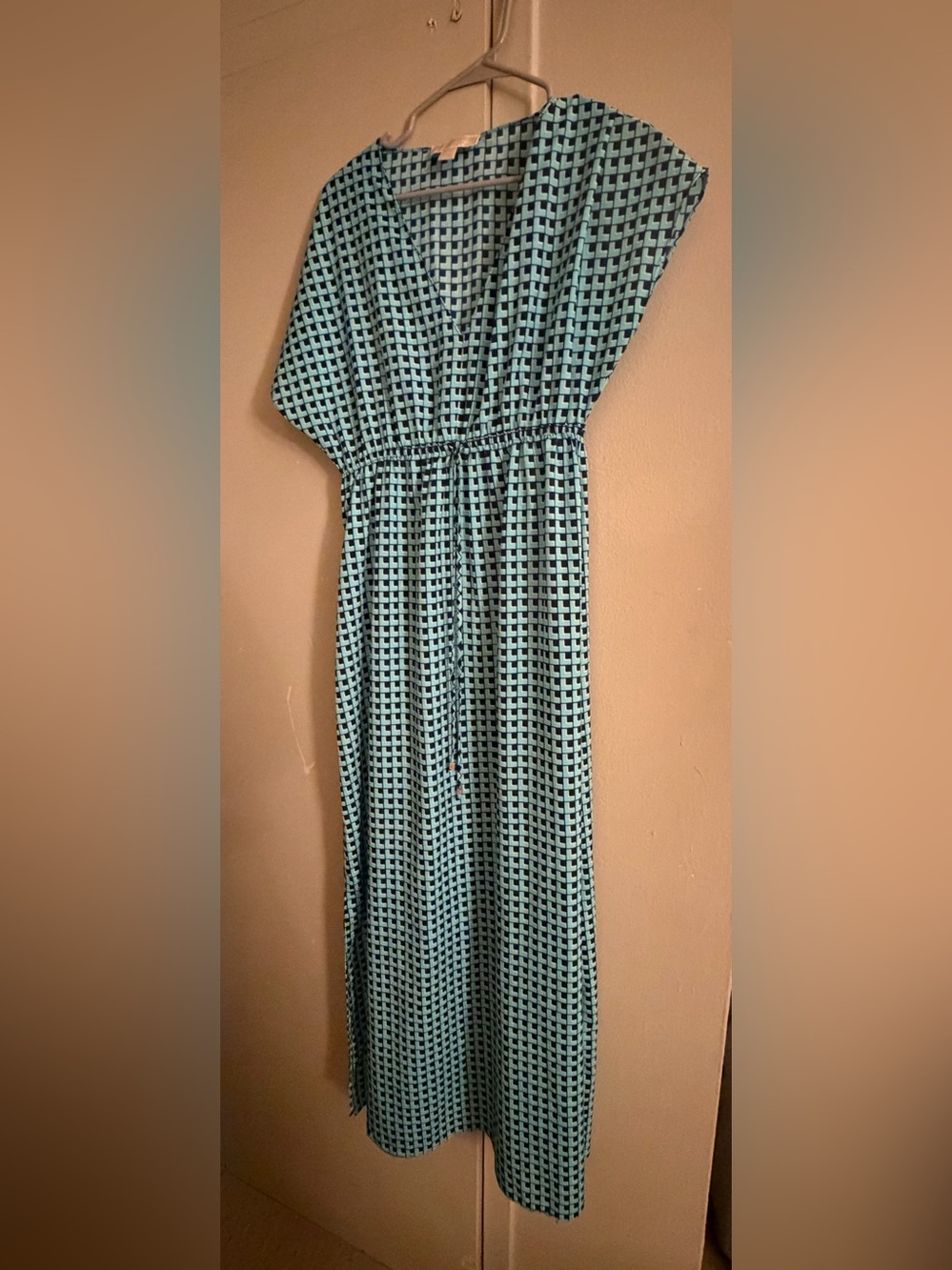 MK Blue Geometric Print Maxi Dress